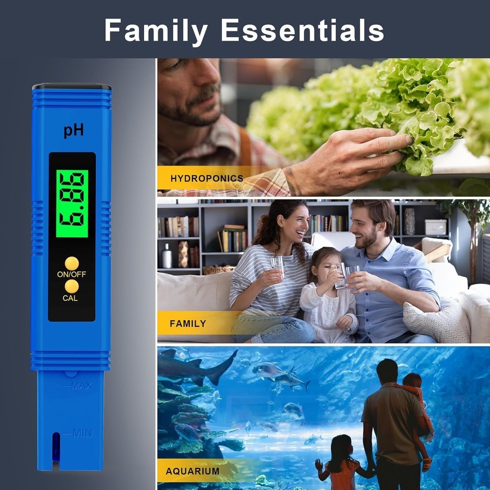 Digital pH Tester for Water - Includes Calibration Powders & Certification