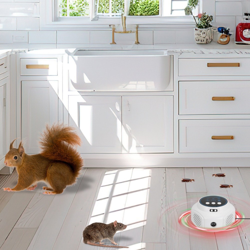 Rodent Mice, 360° Squirrel Repeller with Strobe Lights