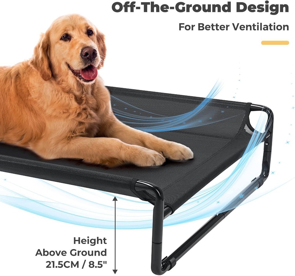 Durable Elevated Dog Bed for Large Breeds – Easy Assembly and Travel-Friendly