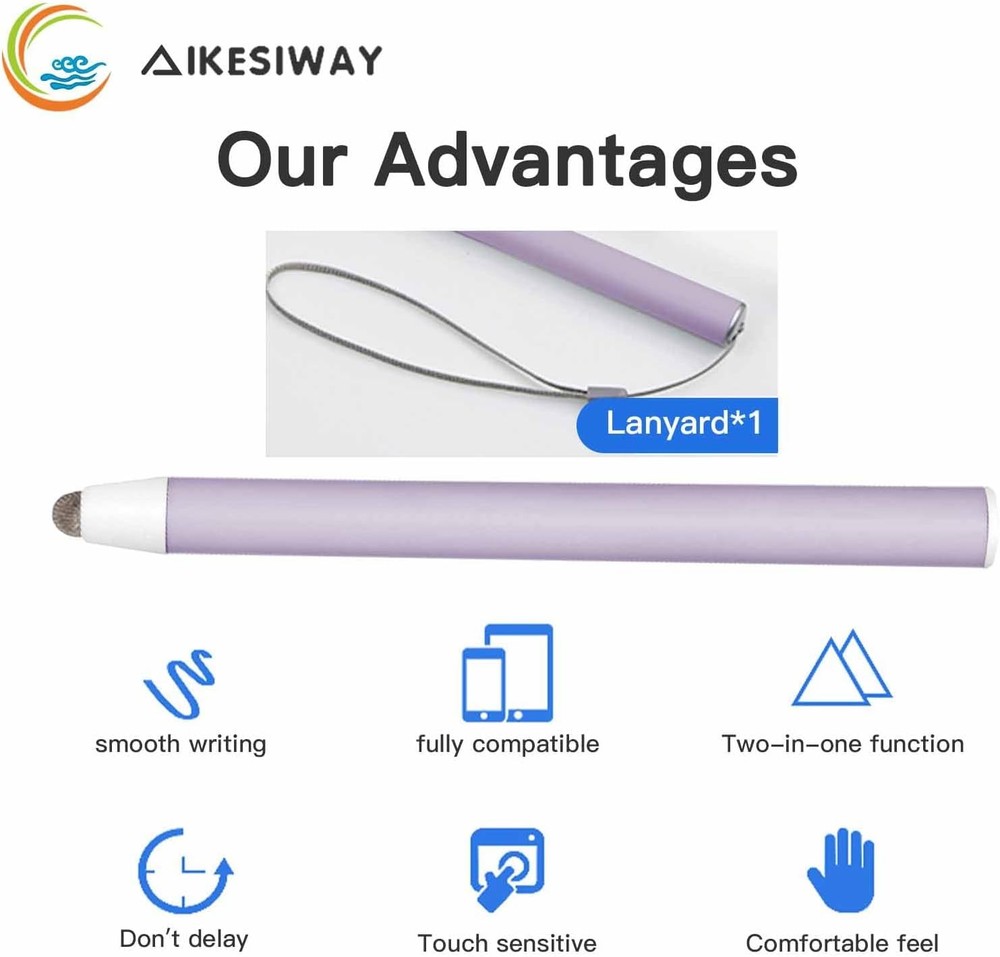 Universal Telescopic Stylus Pen for Touch Screens,Retractable Pointer Purple