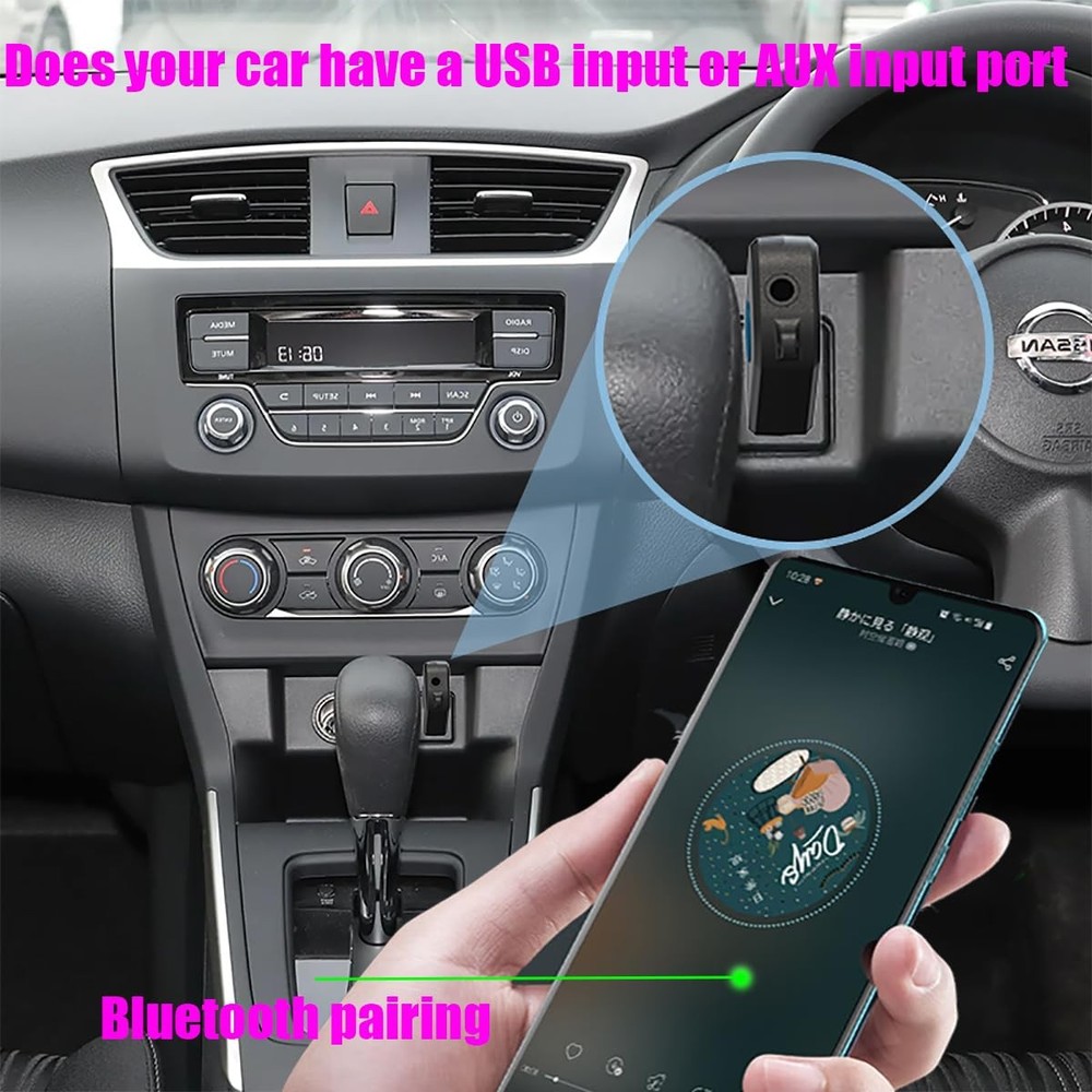 USB Bluetooth Receiver, 5.3 Wireless H222 Upgraded version, black