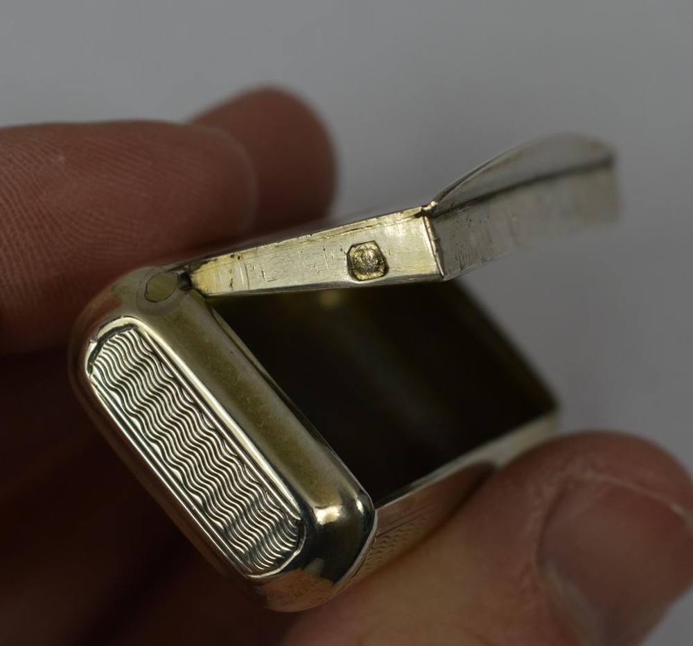 Antique Continental Silver Engine Turned Snuff Box