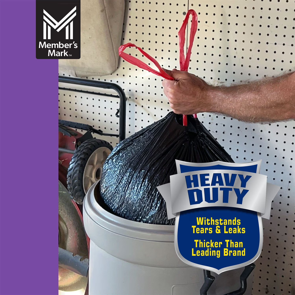 Member's Mark 33-Gallon Power Flex Drawstring Trash Bags 90 ct.