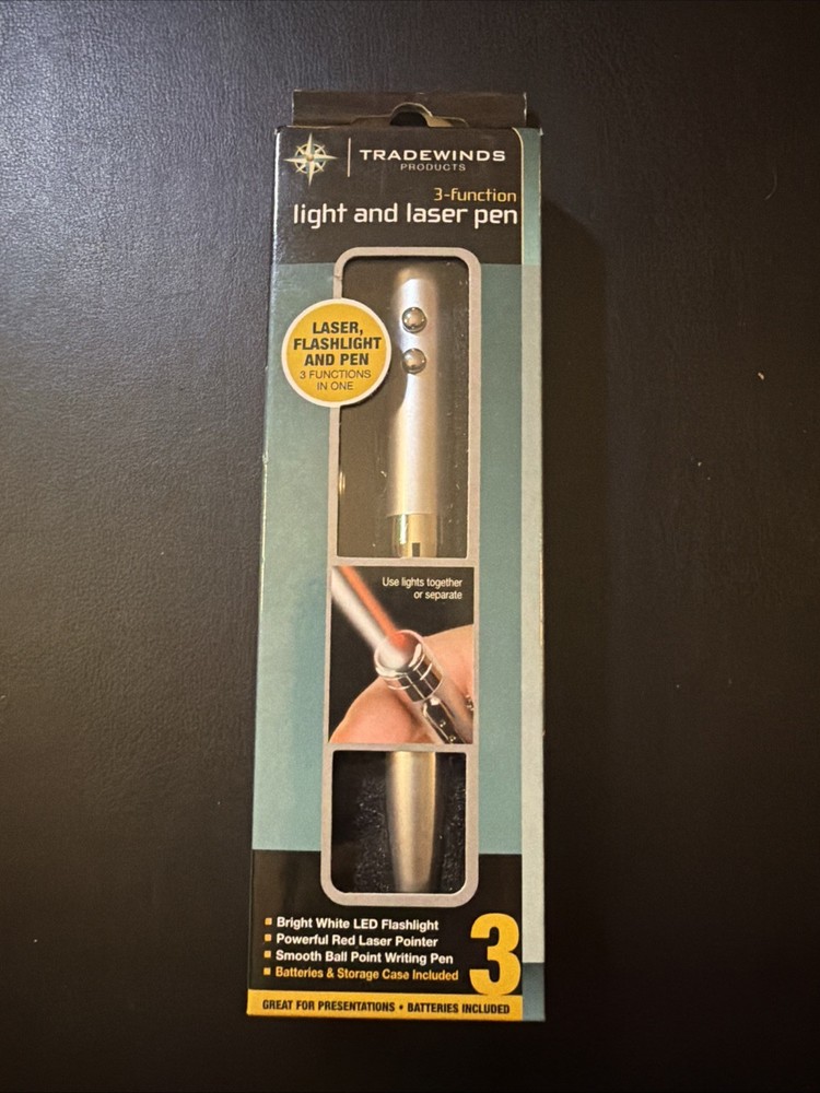 3-Function LED Flashlight Laser Pen Combo Home Office - Tradewinds Products
