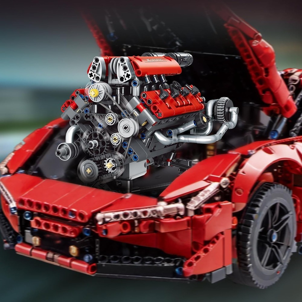 V8 Engine Model Kit That Work - 8-Cylinder Visible Engine Building Blocks Set...