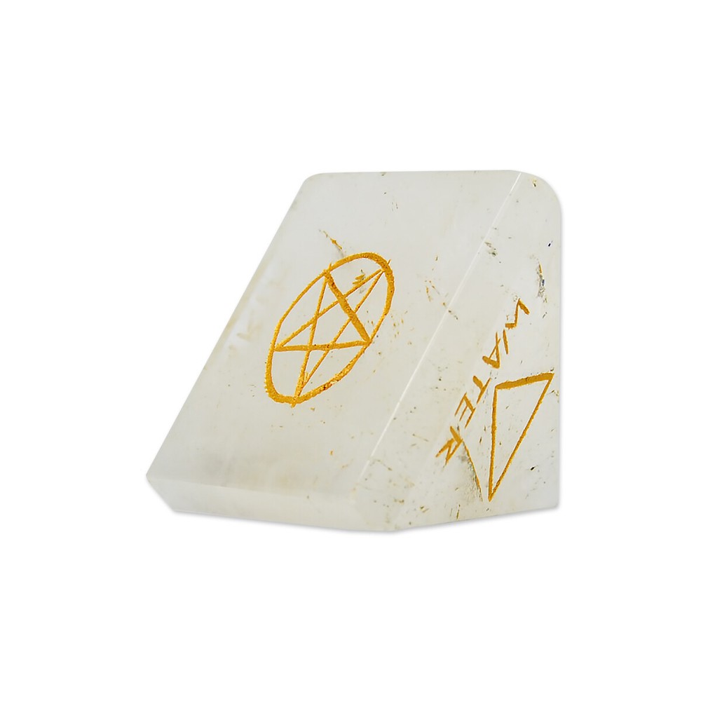 Crystal Quartz Alchemical Four Element Stone Pyramid