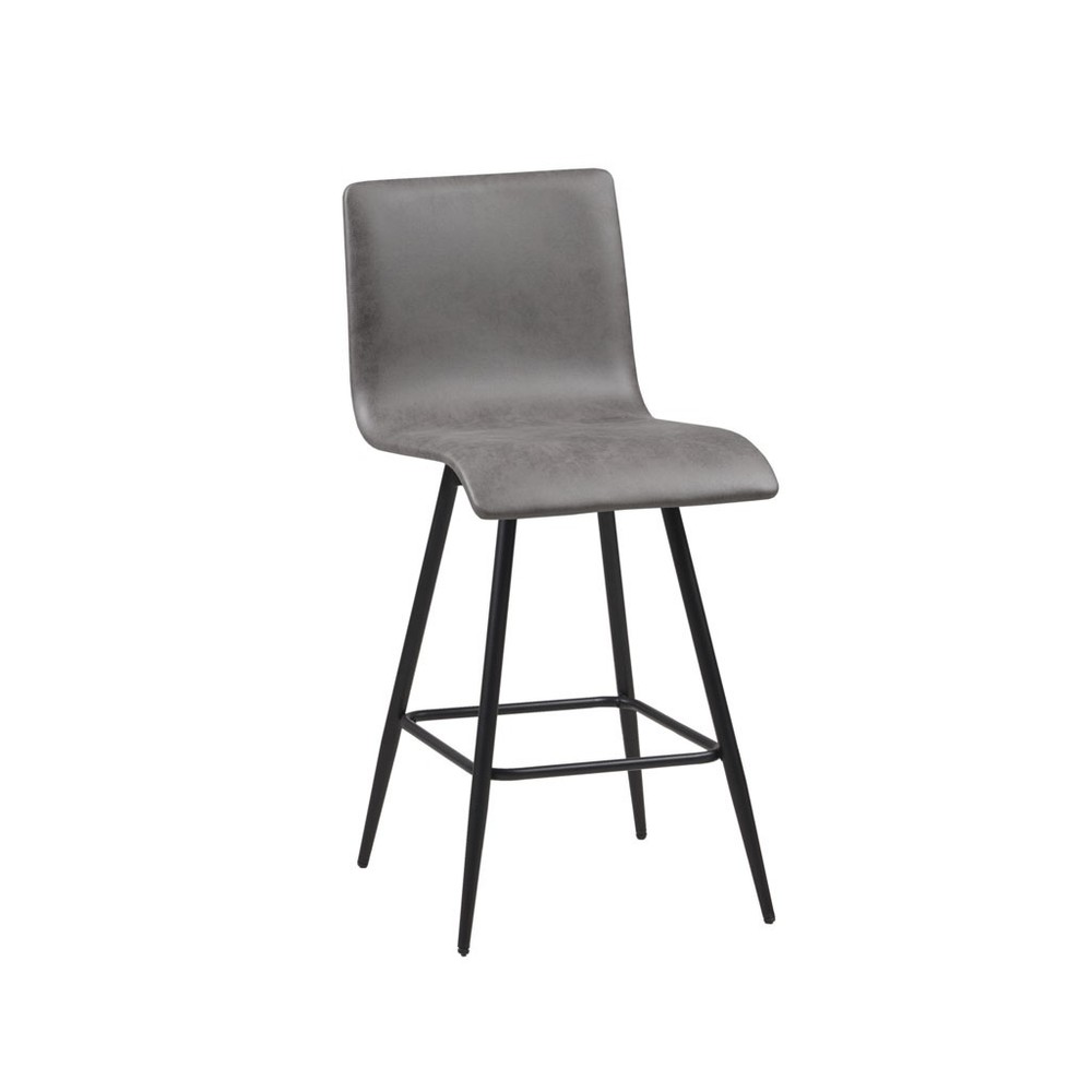 Faux Leather Swivel Counter Stool