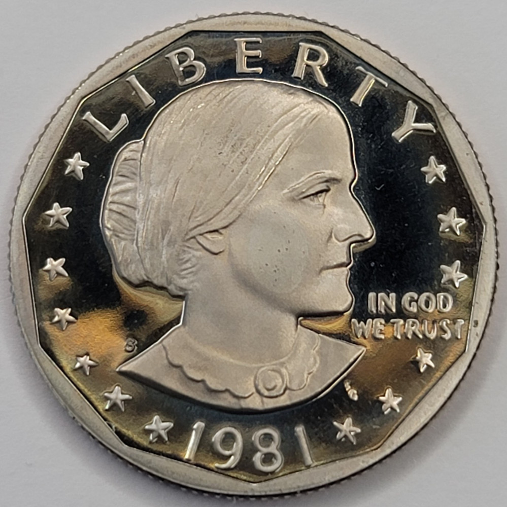 1981 S Gem Proof DCAM Susan B Anthony Dollar Type 2 S - CN-Clad