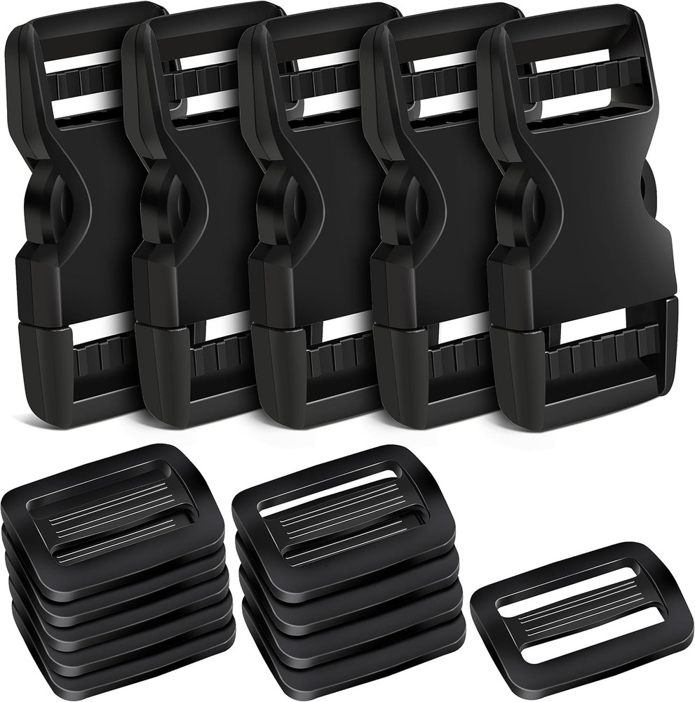 5Set Buckles for Nylon Webbing Straps 1" Quick Side Release Plastic Buckles Clip