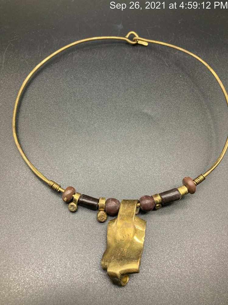 YANN Signed Designer Modernist Collar Necklace