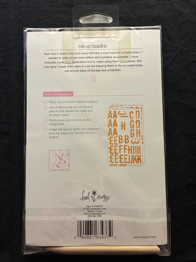 HEIDI SWAPP RUB-ONS - ALPHABET