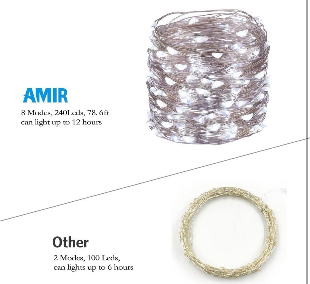 Upgraded Solar String Lights,78.6ft 240 LED Copper Wire Light, 8 Modes
