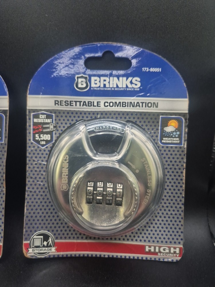 (2) BRINKS 173-80051 Combination lock, Steel 80mm Resettable Lock High Security