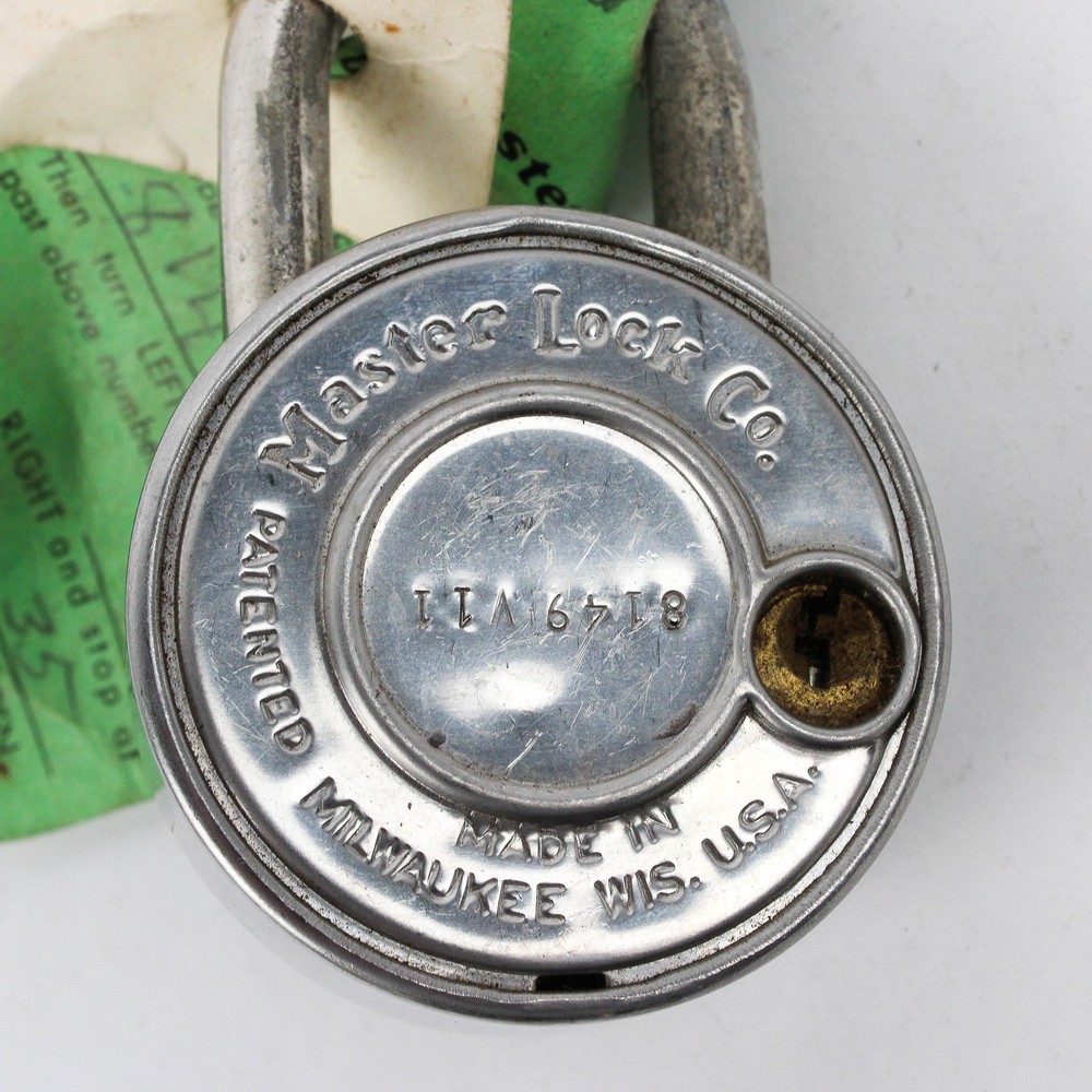 Vintage Master Lock Co. Padlock with Combination FLAW