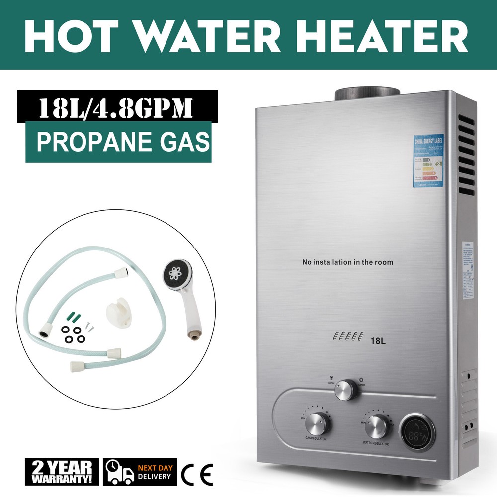 18L 5GPM Tankless LPG Liquid Propane Gas Hot Water Heater On-Demand Water Boiler