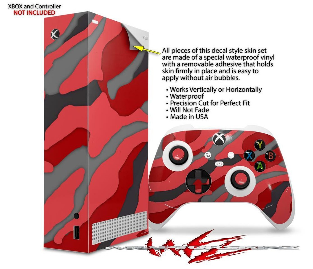 Skins XBOX Series S Console Controller Camouflage Red