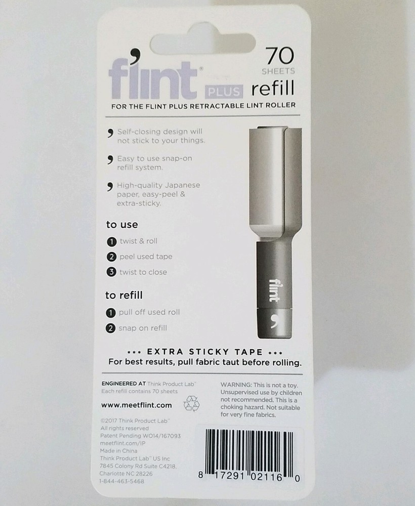 Flint Plus Refill Single White Extra Sticky Large Surface - 70 Sheets [B5]