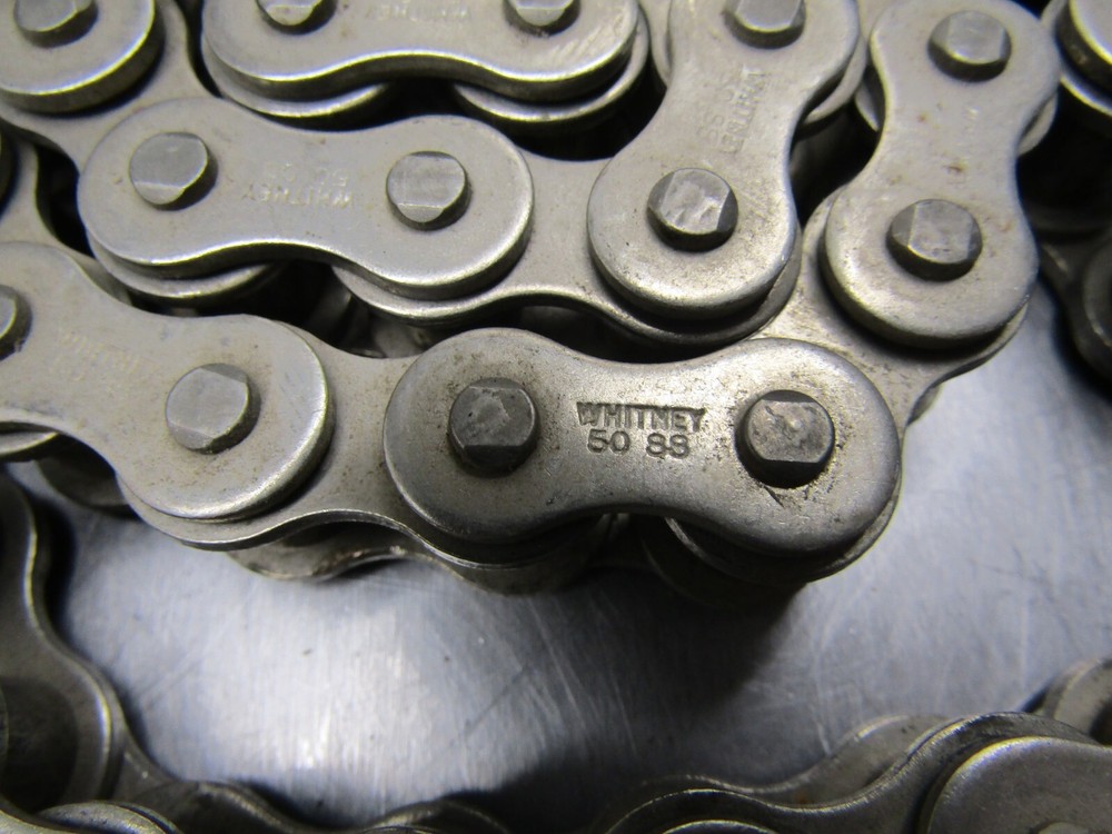 Whitney 50-1 SS Riveted Roller Chain 15' In Five Sections.