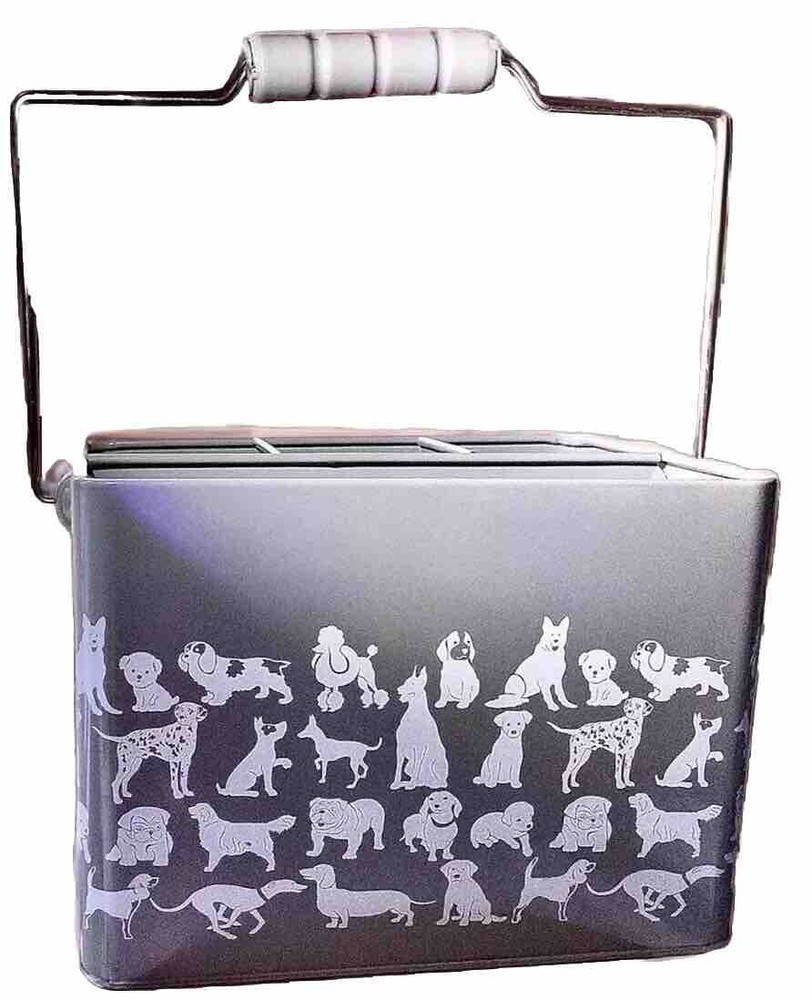 BARKLEY & EVANS Gray Galvanized Pet Caddy Compartments Handle