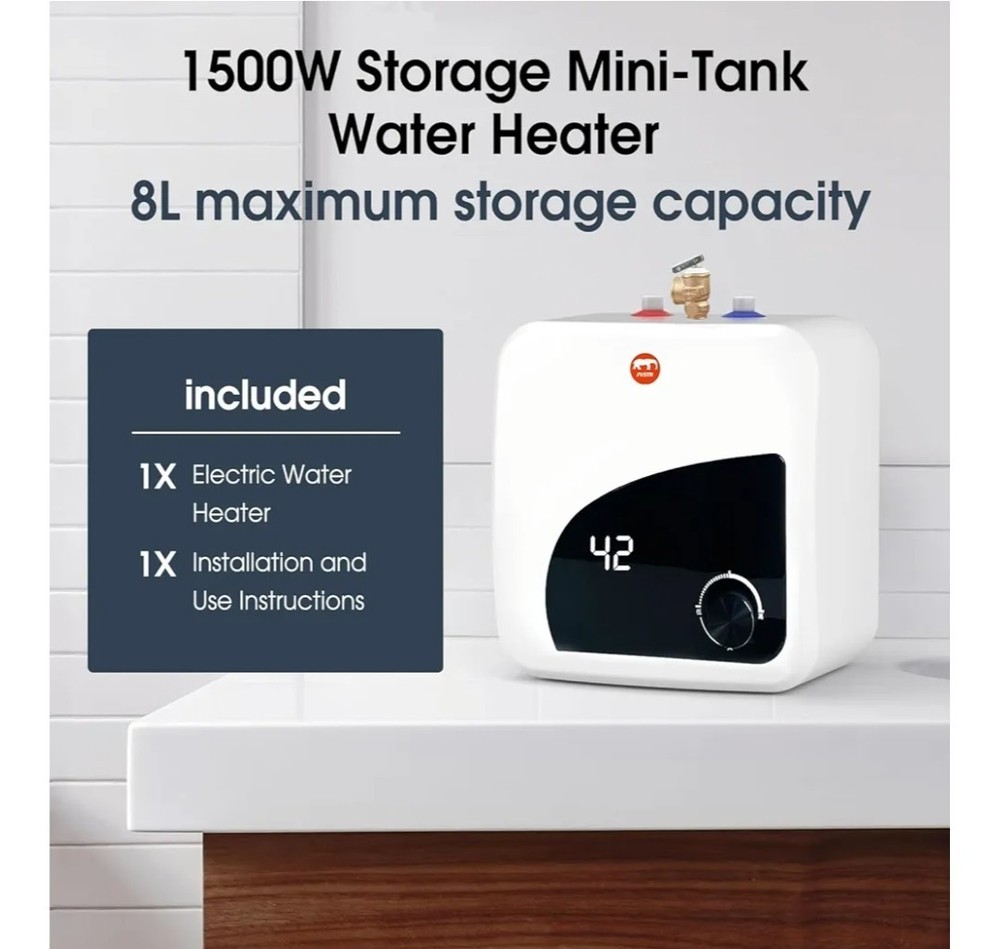 Electric Hot Water Heater 120V Tank Storage,Rv Tr 4 Gallon Trailer 1.5KW Kitchen