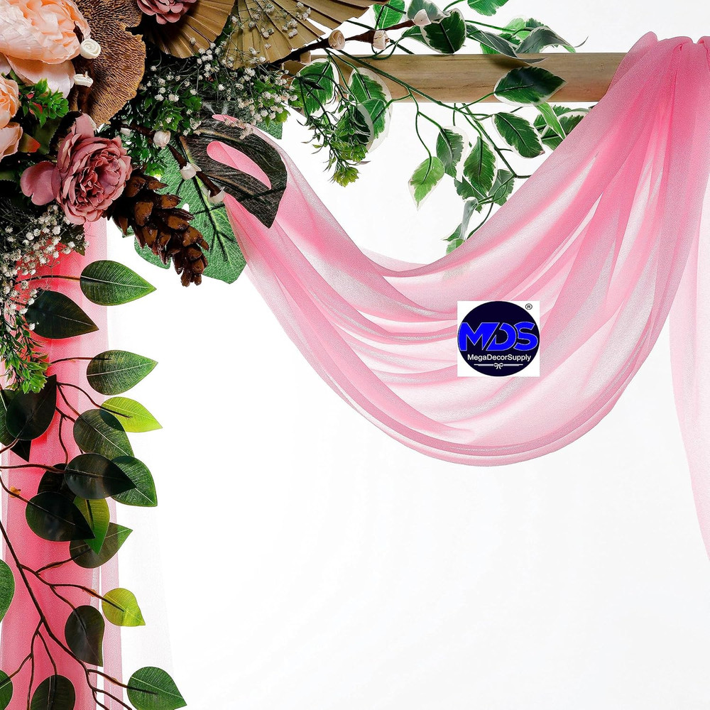 Pack of 1 Wedding Arch Drape Panel (30" Width X 20Ft Long) Sheer Chiffon Arbor C