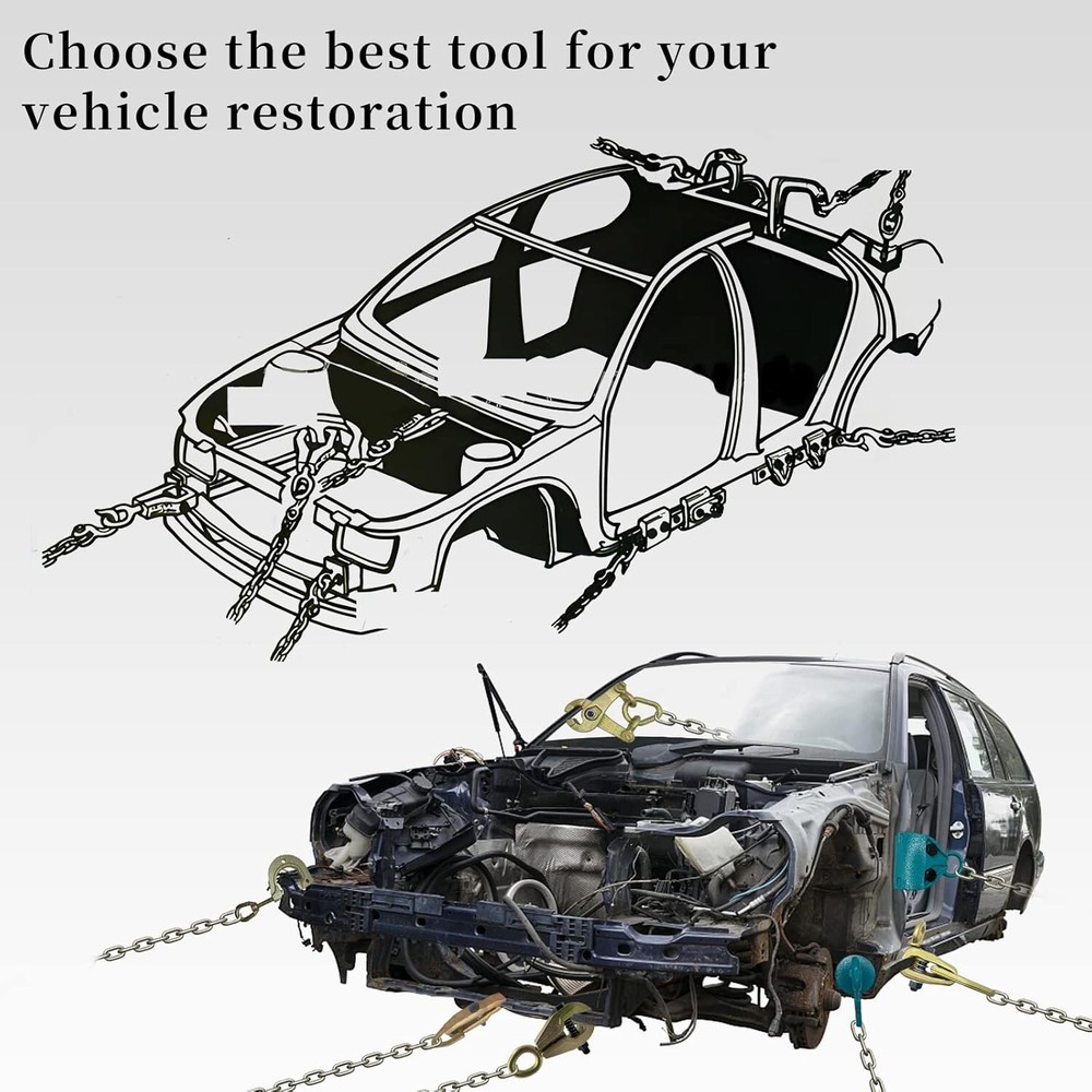 5T Heavy Duty Right Angle Clamp Auto Body Frame Pull Pulling Dent Repair Puller