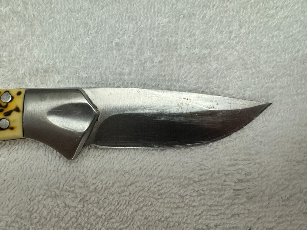 Ozark Trail 7" Fixed Plain Blade Buck Handle Hunting Camping Knife