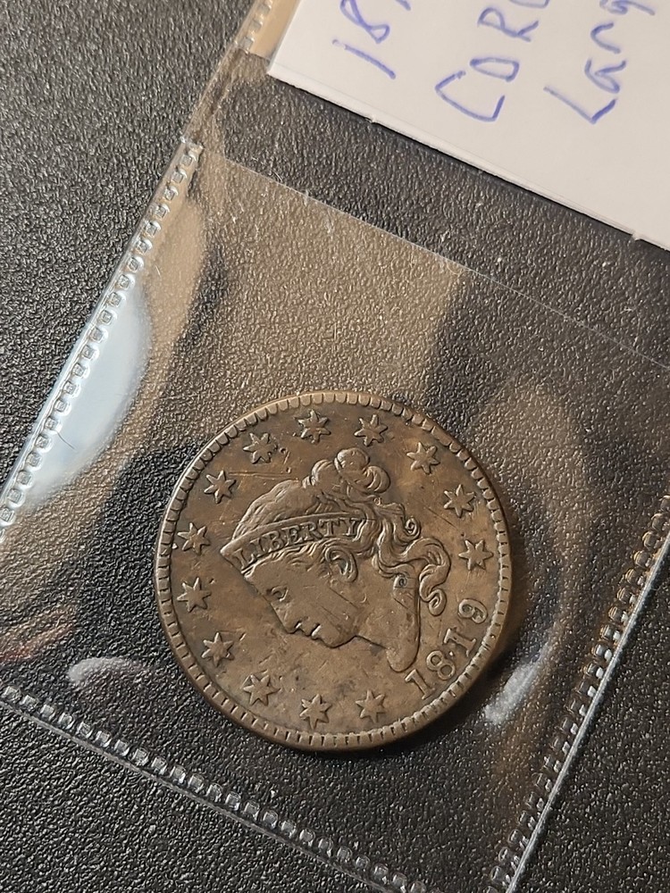 1819/8 CORONET HEAD LARGE CENT #0370