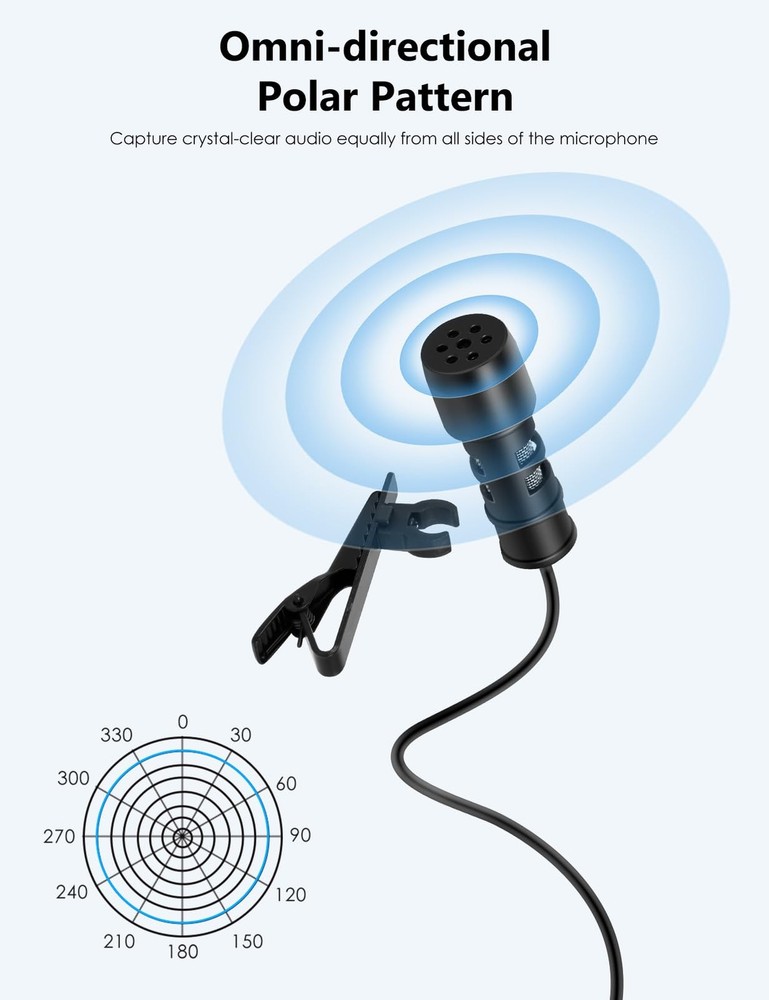 USB PC Microphone Plug & Play Omnidirectional External Lavalier Mini USB Micr...