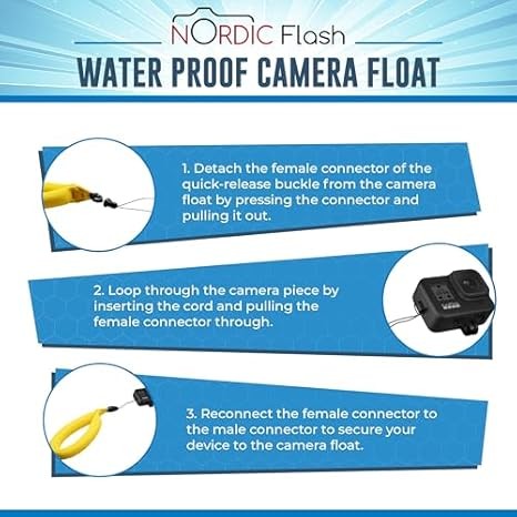 Waterproof Camera Float Strap 2-Pack for GoPro, Nikon, Canon - Save Your Camera!