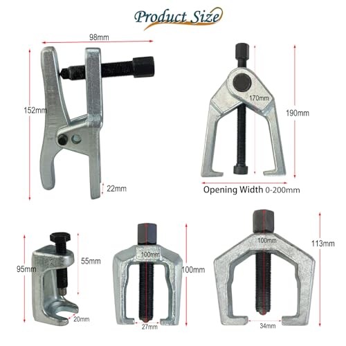 5-Piece Professional Front End Service Tool Kit | Pitman Arm Puller, Ball