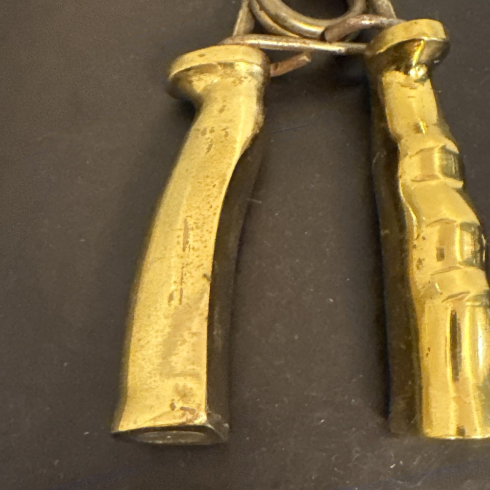 Vintage Solid Brass Exercise Hand Grip Hand Strengthen Exercise Gripper Spring