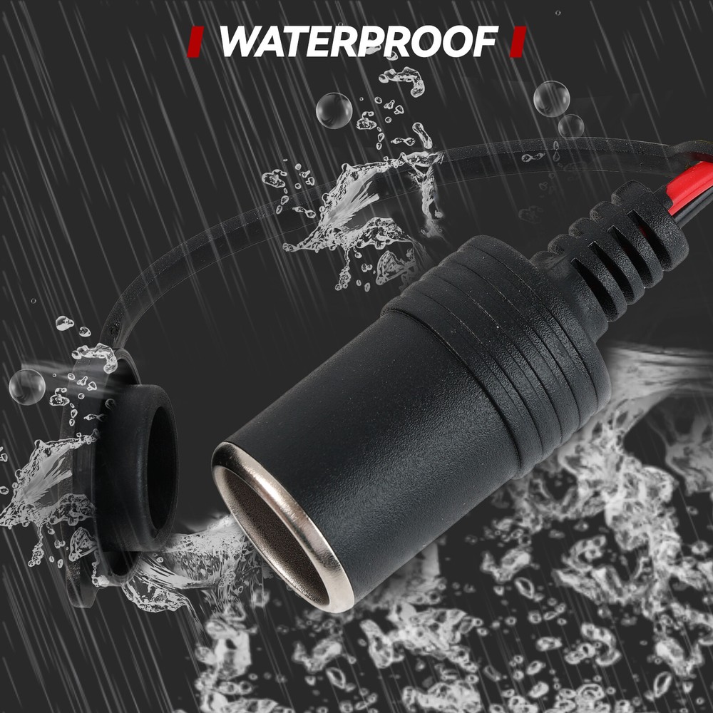 Cigarette Lighter Extension Cable Car Battery Alligator Clip Socket Adapter 2ft