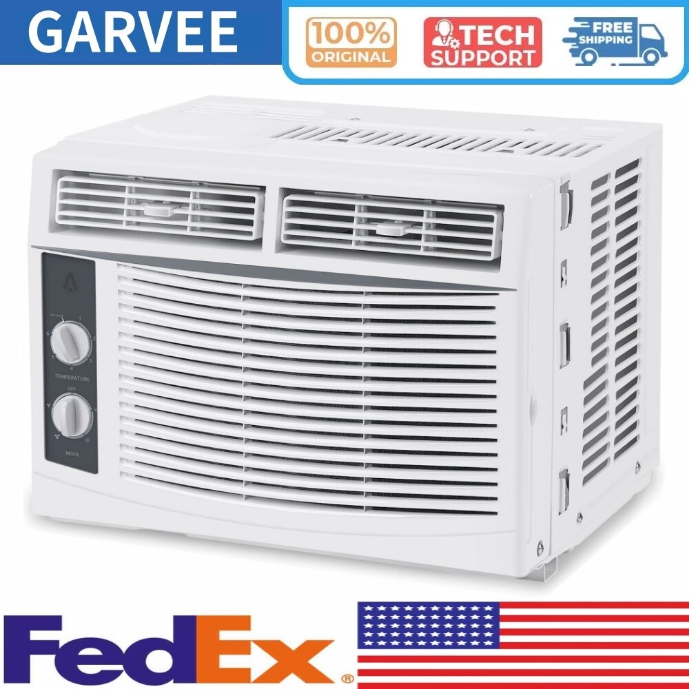 🔥Window Air Conditioners Mechanical Control Panel AC Unit W/Kit 5000 BTU Mounte