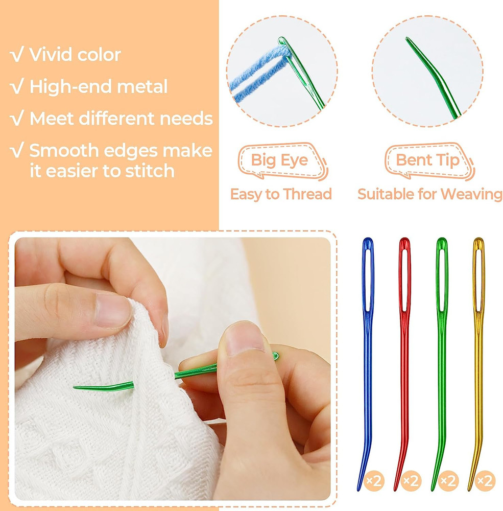 43 Pcs Yarn Needles Set, Assorted Yarn Needles Bent Tapestry Needle Weaving Need