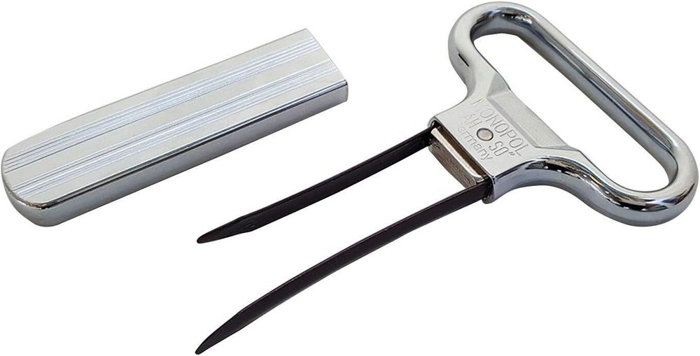 Monopol Westmark Germany Steel Two-Prong Cork Puller with Cover (Silver Satin)