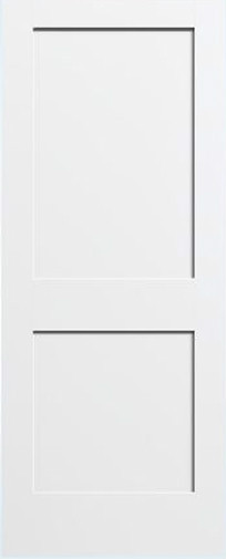 2 Flat Panel Primed Mission Shaker Stile & Rail Solid Core Door Slabs 7ft Height