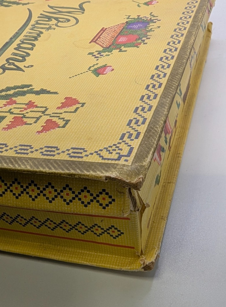 Vintage Whitman's Chocolates Sampler Empty Box Cross Stitch w Inserts 9"x11"x2"