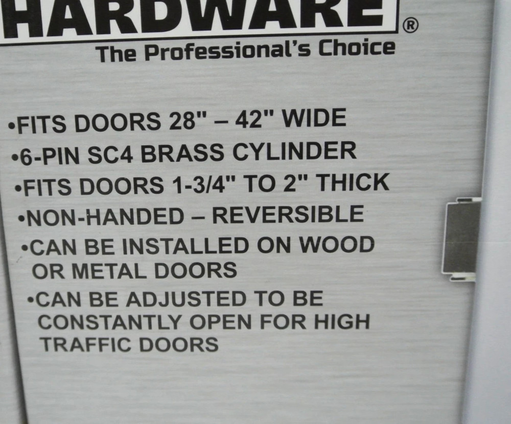 Universal Hardware Push Bar Exit Device Satin Aluminum Industrial - New Open Box