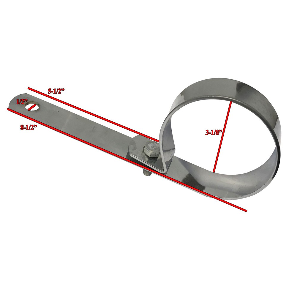 3-1/8" ID Chrome Universal Muffler Support Bracket Harley-Davidson Motorcycle