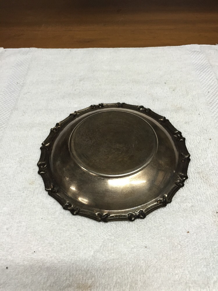 Silver Plated Made In England Engraved Trinket Dish