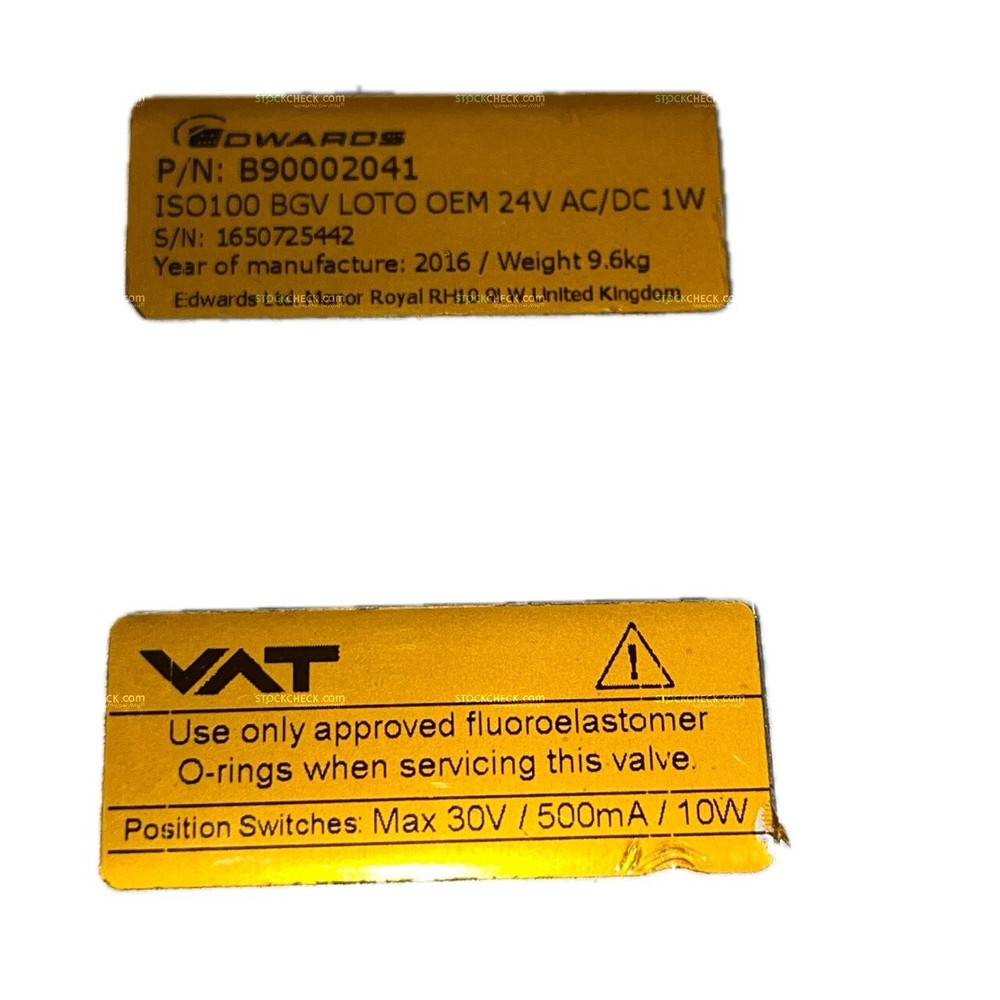 Edwards B90002041 Vacuum Pneumatic Gate Valve