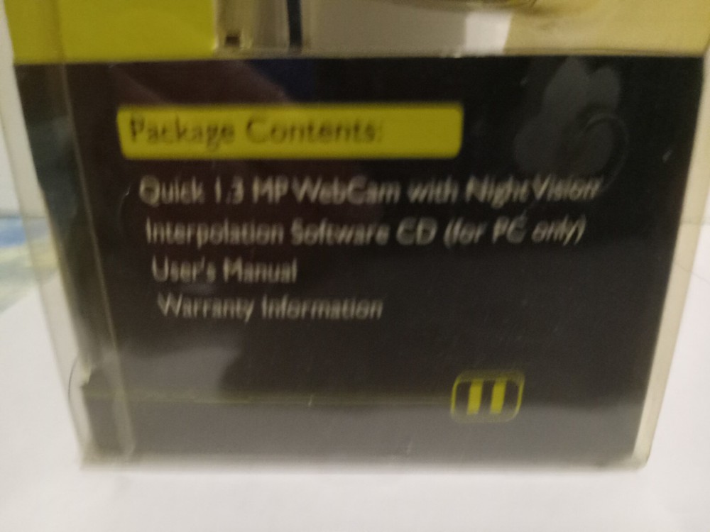 Webcam With Night Vision Quick 1.3 MP Built In Microphone Includes Manual