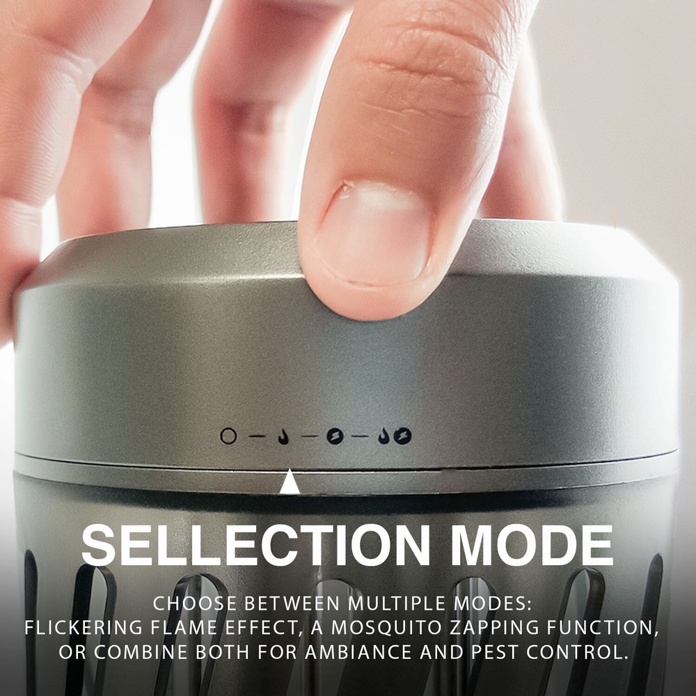 Skeeter Hawk 51” Solar Panel Torch Zapper w/ Flickering Flame # SKE-ZAP-1008