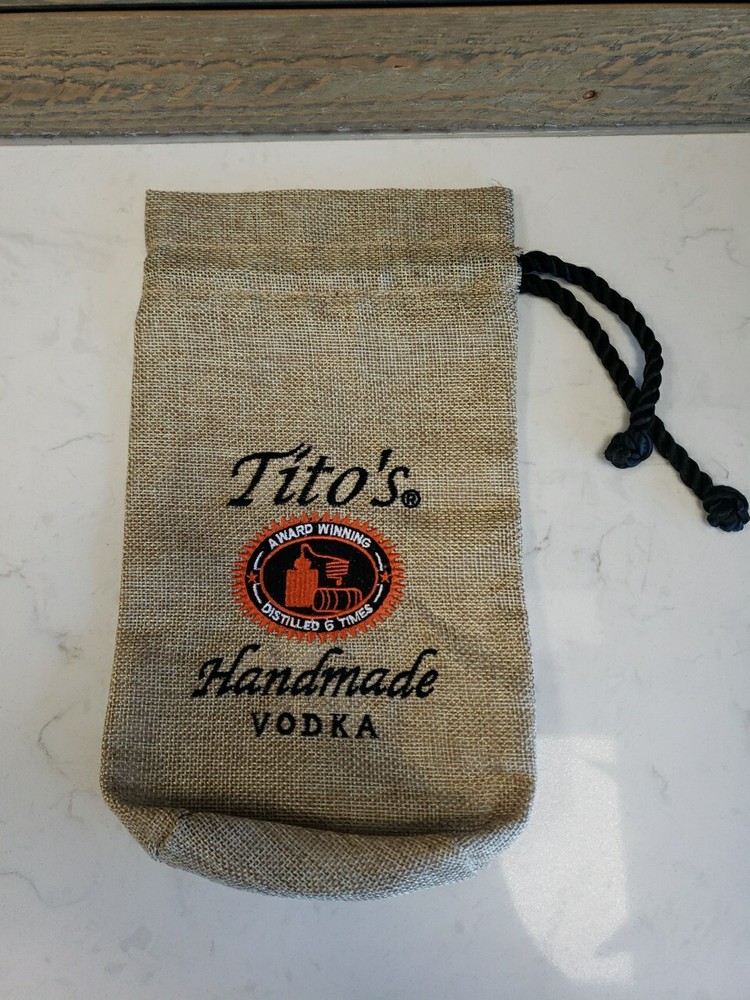 Tito's Handmade Vodka Gift Bag 750ml burlap bag