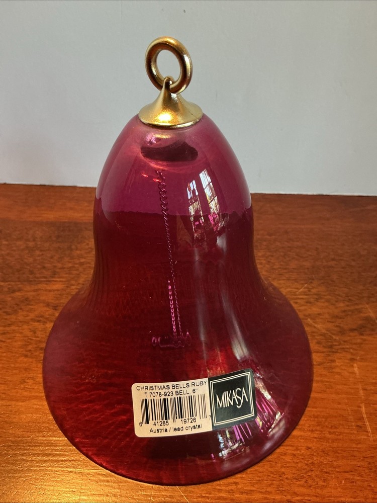 Mikasa Christmas Bell Ruby Red Lead Crystal 5.5” X 5”