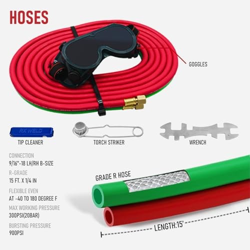 Heavy Duty Oxy Acetylene Torch Kit, with CA2460 Cutting Attachment + Cutting