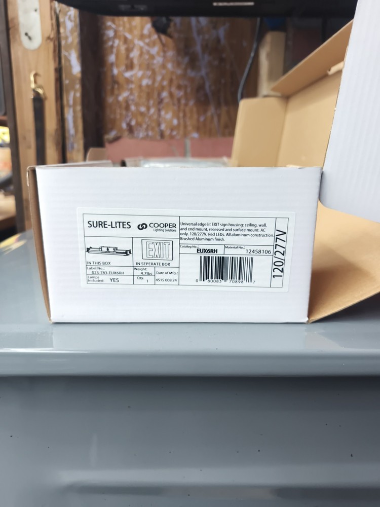 Eaton Universal edge lit EXIT Sign housing mount EUX6RH