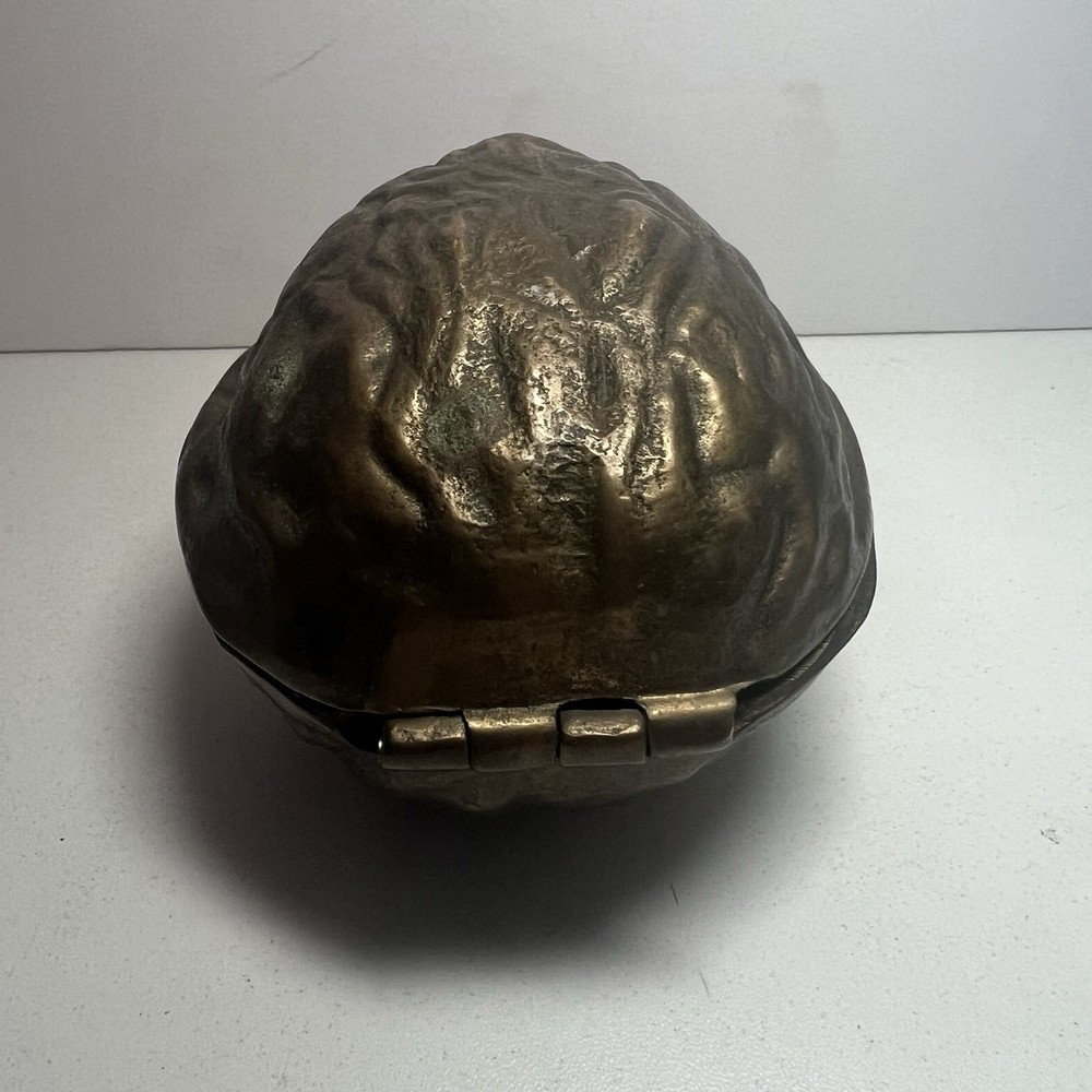 SOLID BRASS NUTCRACKER WALNUTS Vintage LARGE Walnut Shaped