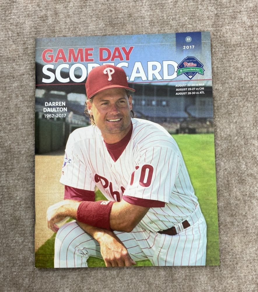 2017 Phillies Game Day Scorecard Darren Daulton Commemorative